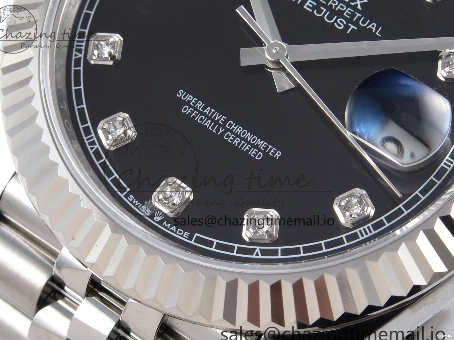 Jubilee 126334 A3235 Best 41 Edition EWEF DateJust Black Dial Diamonds Bracelet on 0201